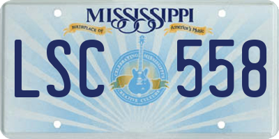 MS license plate LSC558