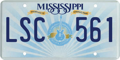 MS license plate LSC561