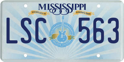 MS license plate LSC563