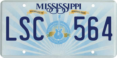 MS license plate LSC564