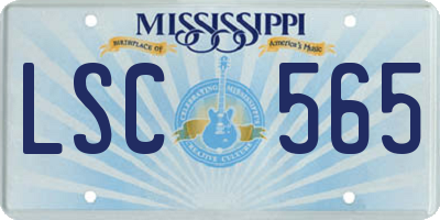 MS license plate LSC565