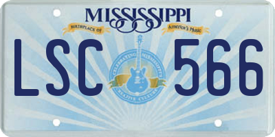 MS license plate LSC566