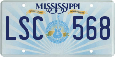 MS license plate LSC568