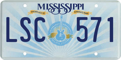 MS license plate LSC571