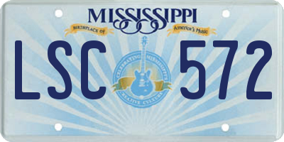 MS license plate LSC572