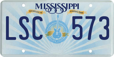 MS license plate LSC573
