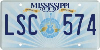 MS license plate LSC574