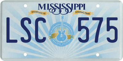 MS license plate LSC575