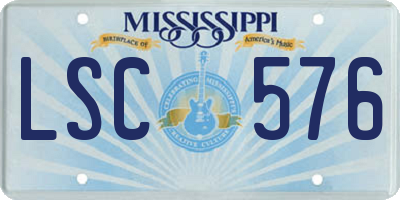 MS license plate LSC576