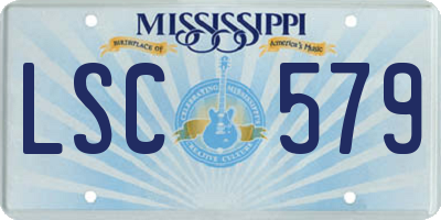 MS license plate LSC579