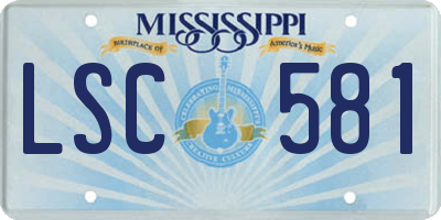 MS license plate LSC581
