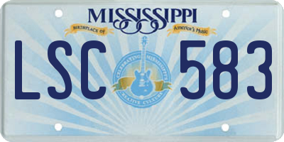 MS license plate LSC583