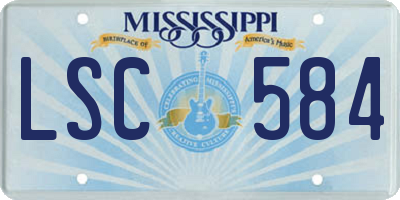MS license plate LSC584
