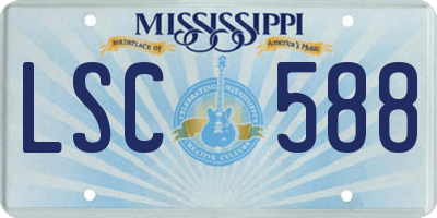MS license plate LSC588