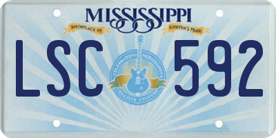 MS license plate LSC592