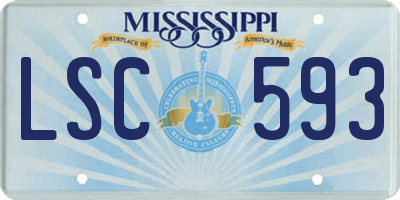 MS license plate LSC593