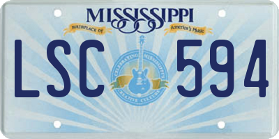 MS license plate LSC594