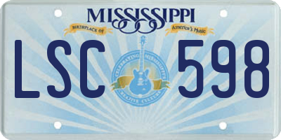 MS license plate LSC598