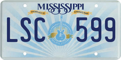 MS license plate LSC599