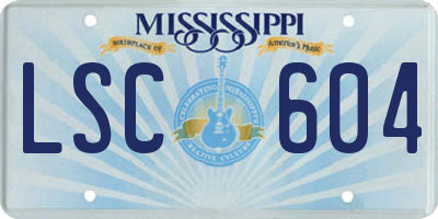 MS license plate LSC604