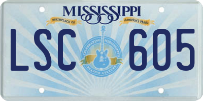 MS license plate LSC605