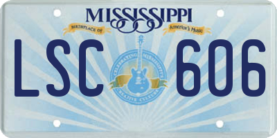 MS license plate LSC606