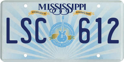 MS license plate LSC612