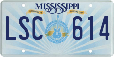 MS license plate LSC614