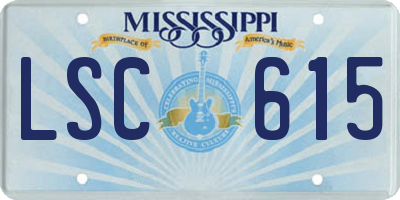 MS license plate LSC615