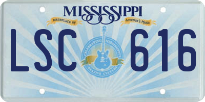 MS license plate LSC616