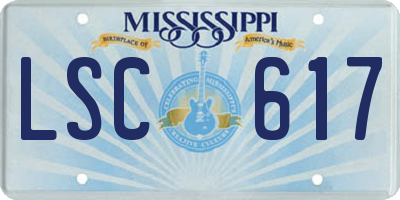 MS license plate LSC617