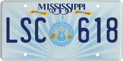 MS license plate LSC618