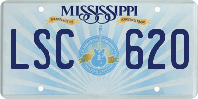 MS license plate LSC620