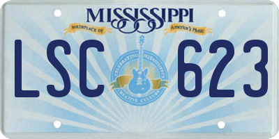 MS license plate LSC623