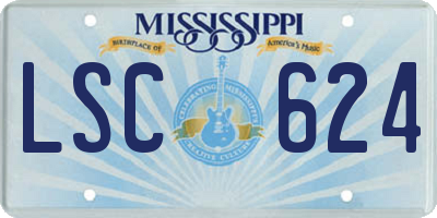 MS license plate LSC624