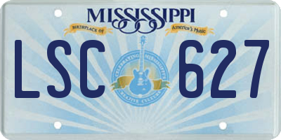 MS license plate LSC627
