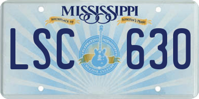 MS license plate LSC630