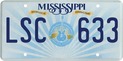 MS license plate LSC633