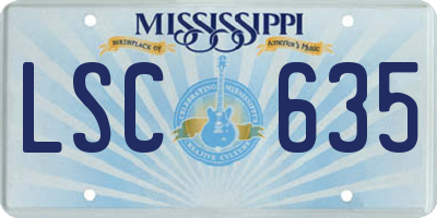 MS license plate LSC635