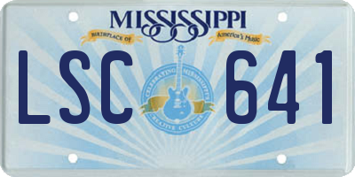MS license plate LSC641