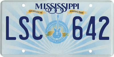 MS license plate LSC642