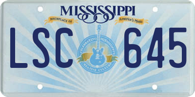 MS license plate LSC645