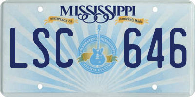 MS license plate LSC646
