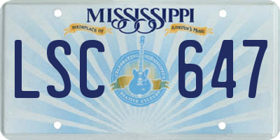 MS license plate LSC647