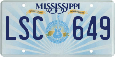MS license plate LSC649