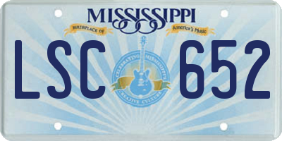 MS license plate LSC652