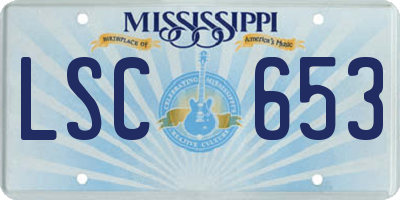 MS license plate LSC653