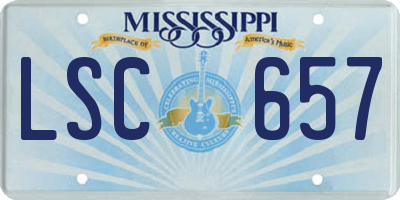 MS license plate LSC657