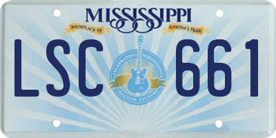 MS license plate LSC661
