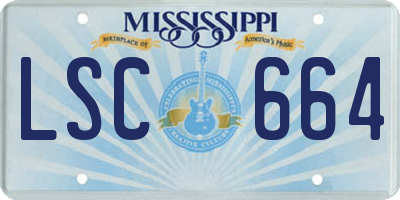 MS license plate LSC664